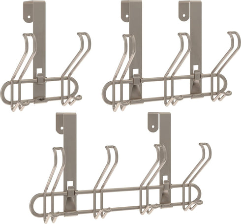 Franklin Brass OTDW04F-NIC-C 4-Hook Wire Over The Door Storage Rack, Nickel Finish