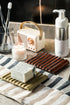 Ceramic Soap Dish for Countertop with Self Drain, Japanese Bar Soap Holder for Sink, Yellow