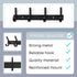 Matte Black Coat Rack Wall Mount, 12 Inch Stainless Steel Hook Rail with 4 Double Hooks for Entryway Organizer