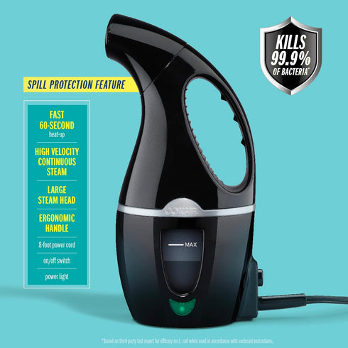 Conair Handheld Travel Garment Steamer, CompleteSteam 1100W for Home, Office, and Travel, Black