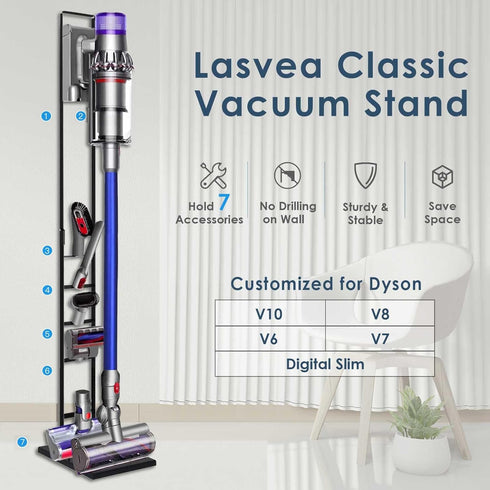 Vacuum Stand for Dyson V15 V11 V10 V8 V7 V6 with Wheels, Heavy Base Metal Bracket Holder for Storage