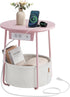 VASAGLE LILEA Collection - Side Table with Charging Station, Round End Table