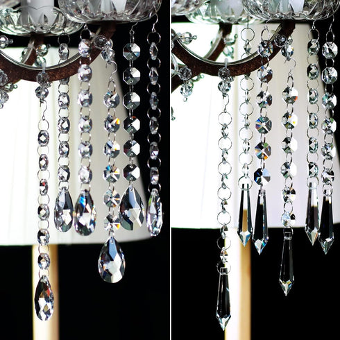 12 38mm/55mm Teardrop Crystals Garland Strands, Hanging Chandelier Crystals Beads Chain for Decoration Clear