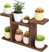Wood Desktop Plant Stand Indoor - Windowsill Plant Shelf, Small Tabletop Holder for Succulent Herb Display Rack