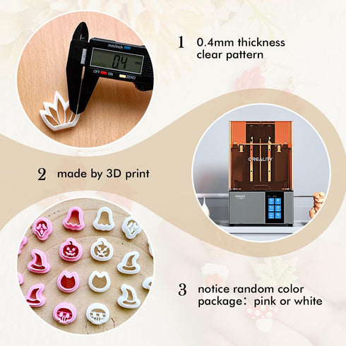 KEOKER Halloween Polymer Clay Cutters - 10 Shapes for Earrings, Pumpkin Clay Cutter for Halloween