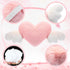 2 19.7 8.3 Inch(White, Macarrie Pcs Plush Heart Shaped Pillow with Angel Wings Car Headrest Soft Comfortable Seat