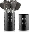 Berglander Kitchen Utensils Holder, 2 Pieces Black Stainless Steel Cutlery Holder for Countertop
