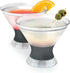 Host Freeze Insulated Martini Cooling Cups, 2 Pack, 9 oz, Plastic Freezer Gel Chiller, Grey