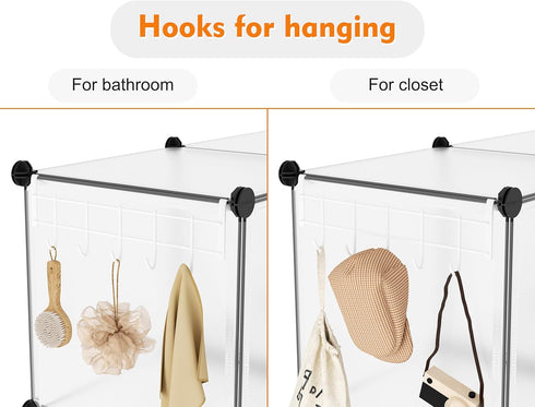HOMIDEC 6-Cube Storage Organizer, Closet Shelf Bookcase with Metal Hammer for Kids and Bedroom