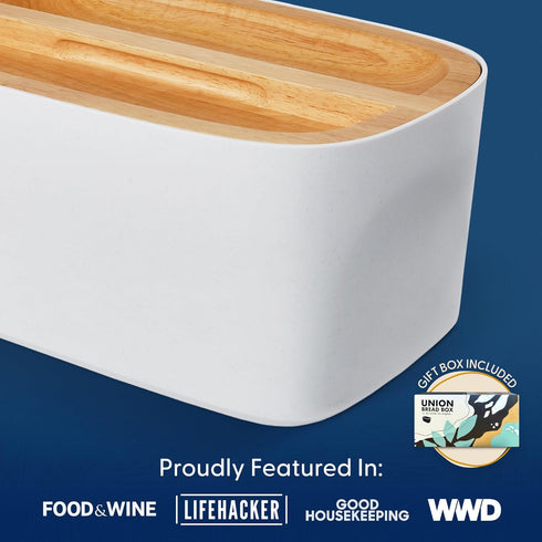 14.25x9.25x7 Sonder Los Angeles Union Large Bread Box | Fits Full Sourdough Loaves and More | Breadbox with Cutting