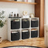 Storage,Set 6(Black) MAX Houser Fabric Cloth Storage Bins,Foldable Storage Cubes Organizer Baskets with Dual Handles