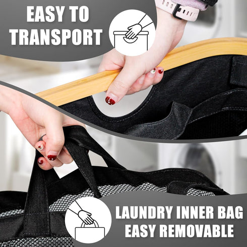 Black 160L Extra Large 3 Section Laundry Hamper with Lid, Clothes Organizer for Bedroom, Laundry Room, Dirty Clothing
