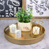 13 Round Gold Decorative Serving Tray with Handles, Versatile Ottoman Tray for Coffee Table, Entertaining, Outdoor