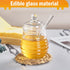 SlZKADY Honey Jar with Dipper and Lid,Glass Honey Pot Container Dispenser,Clear Glass Honey Container for Home