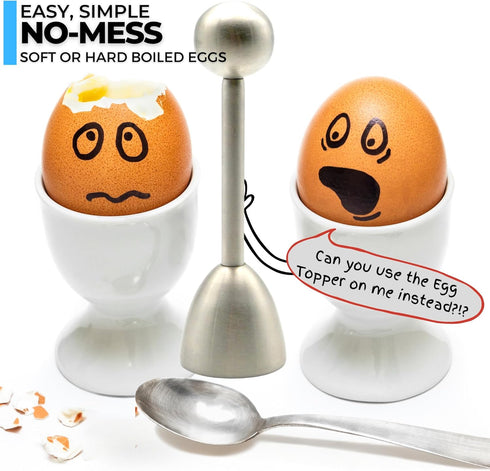 ICO Stainless Steel Egg Topper, Perfect Egg Opener for Soft & Hard Boiled Eggs