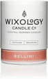 Wixology Peach Bellini Soy Candle in Reusable Rocks Glass, Peach and Champagne Scented, Made in Kentucky, 7 oz