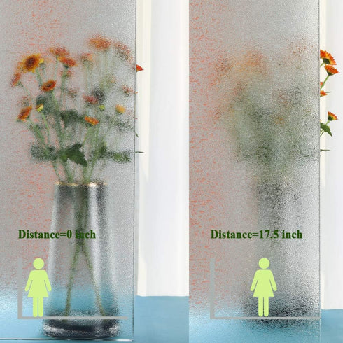 Privacy Window Film, Decorative Glass Door Film, Static Cling Window Tint, 17.5 inches by 78.7 inches
