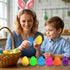 3.4 inch 12Pcs UOUYOO Empty plastic eggs unfilled plastic Easter eggs for Easter Egg Hunt Suprise Egg Stuffers Filler