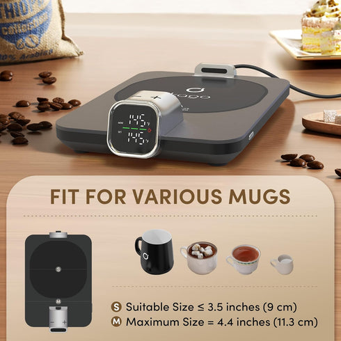 1 Coffee Mug Warmer for Desk, Accurate Temperature Control with Real-Time Display, Smart Mug Warmer with Auto Shut-Off