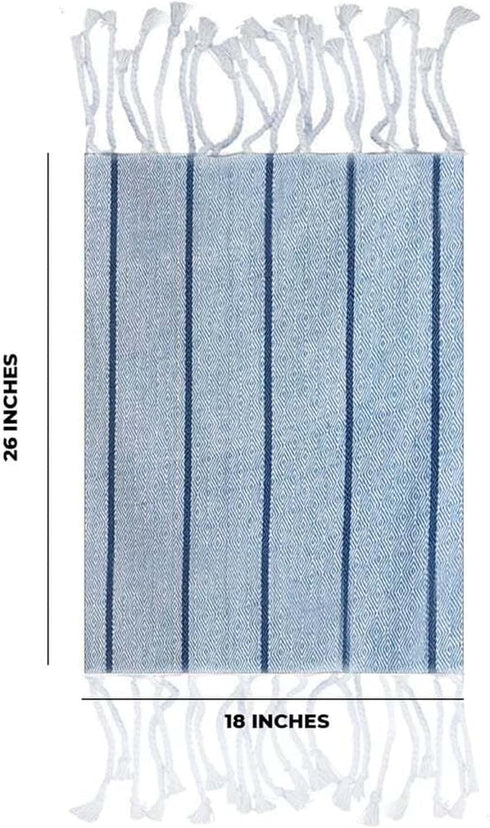 Peshtemal Hand Towels, 100% Natural Cotton Set of 2, 26 x 18 Inches for Bathroom, Gym, Hair Drying