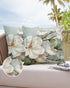 Waterproof Pillow Covers Set of 2 for Couch, Farmhouse White Magnolia Flower Decorative Cushion Cases 18x18In, Indoor