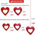 JOZON 40 Pieces Valentine's Day Glitter Heart Foil Hanging Decorations - Red Hearts Hanging Ornaments for Party Supplies