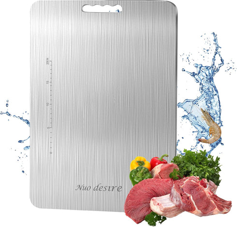 Nuo desire Titanium Cutting Board Large for Kitchen, New Upgrade Titanium Steel Double Sided