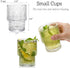 8 Pack 7 oz AVLA Vintage Drinking Glassware, Romantic Water Juice Glass Tumbler Cup, Clear Stackable Coffee Cocktail
