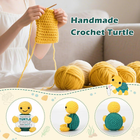 Funny Crochet Turtle Inspirational Graduation Gifts for Kids Teens Boys Girls, Birthday Appreciation Gifts