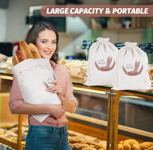 LZMYIVE 2 Pack 1 Pack Reusable Bread Bags for Homemade Bread, Linen Sourdough Bread Storage Bag with Tpu Lining