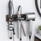 Tindbea 3 in 1 Hair Dryer Holder, Curling Iron Holder, Wall Mount Blow Dryer Organizer Rack for Universal Dryer (Walnut