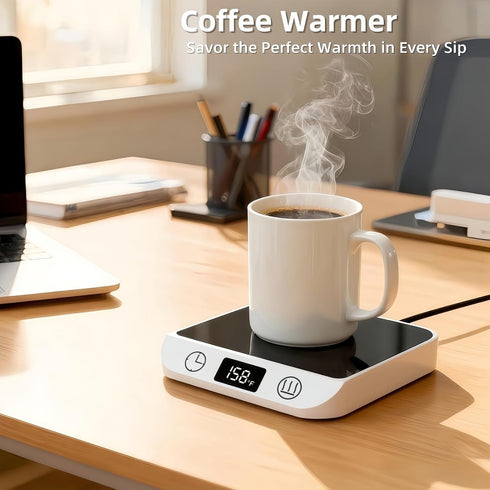 46W 6 Settings Coffee Mug Warmer & Candle Warmer Electric Cup Warmer for Desk - Smart Digital Display Heat Timer Auto