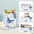 Clastyle 45L Large Blue Sea Animals Turtle Kid Laundry Hamper, Collapsible Whale Shark Storage Basket with Lid