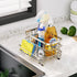SUS304 Countertop- HapiRm Kitchen Sink Caddy Organizer - Versatile Sponge Holder with Drain Tray, Stainless Steel