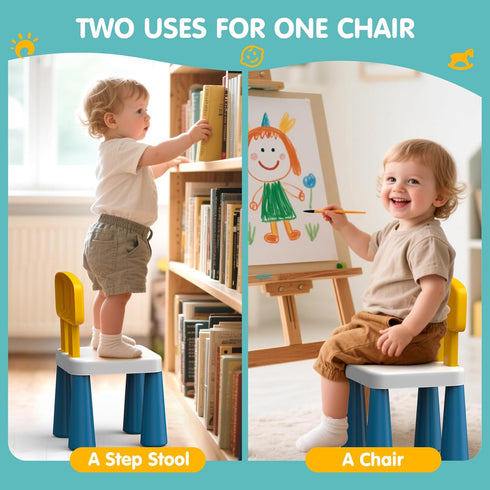 2 3 OCATO Plastic Toddler Chairs: Pcs Kids Chairs for Table Step Stool Lightweight Indoor or Outdoor School Camping