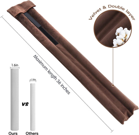 GDHOMM Under Door Draft Stopper, Adjustable Weather Stripping Gap Filler & Seal, Coffee