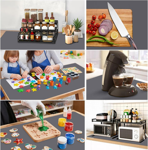 Counter, 31.5x23.6 Inch Countertop Extra Large Silicone Mat for Kitchen Heat Resistant Mat Protector, Non-Stick