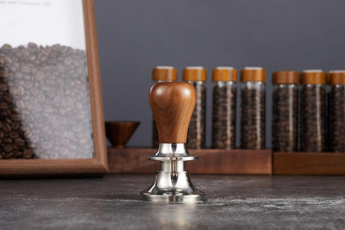 54mm Tamper Replacement for Breville - Adjustable Depth Stainless Steel and Solid Wood Coffee Tamper for Home Barista
