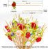 Minisland Multicolor Rose Flower Cocktail Picks, 4.7 Inch Long Bamboo Toothpicks for Appetizers, 100 Counts - MSL129