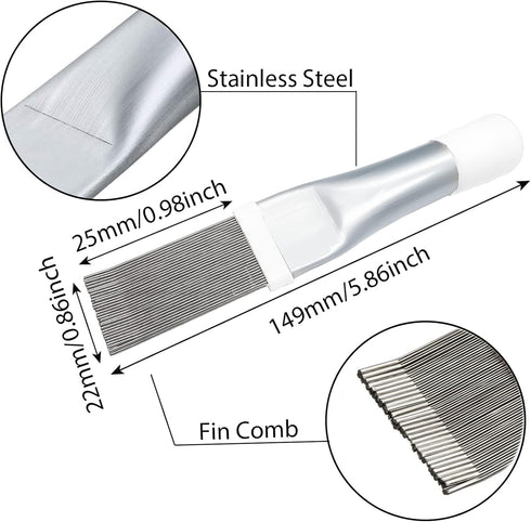 1Pcs Stainless Steel Air Conditioner Fin Comb AC Condenser Fin Straightener Cleaner Evaporator Radiator Fin Cleaning Tool.