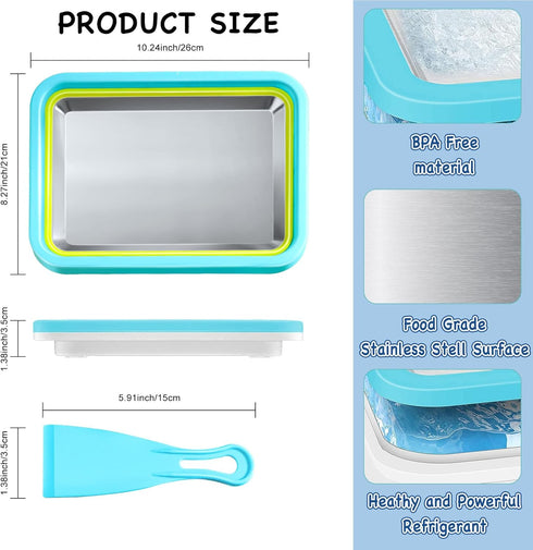 Nenkarn Frozen Mini Rolled Ice Cream Maker, Yogurt Rolls Tray, Instant Cold Plate Ice Cream Maker, Homemade DIY