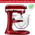 Heavy Duty Whisk Attachment for KitchenAid Bowl-Lift Stand Mixers, 6QT Glass Bowl, Extra Thick Stainless Steel Wire