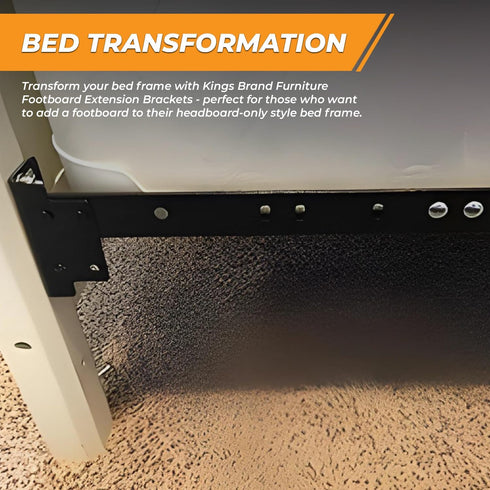 Kings Brand Furniture Bed Frame Footboard Extension Brackets, Set of 2 for Twin, Full, Queen, King Sizes