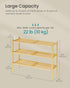 Closet, 3-Tier, 12-16 ULBS053YL01 SONGMICS Bamboo Shoe Rack for Stackable Shoe Oragnizer with Modular Structure