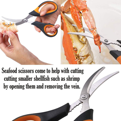 Artcome 21 Piece Seafood Tools Set, Includes 6 Crab Crackers, 6 Lobster Shellers, 6 Wide Crab Forks, 2 Seafood