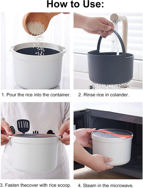 Microwave Rice Cooker, Portable High Temperature Resistant Steam Pot, Multifunctional Rice Steamer