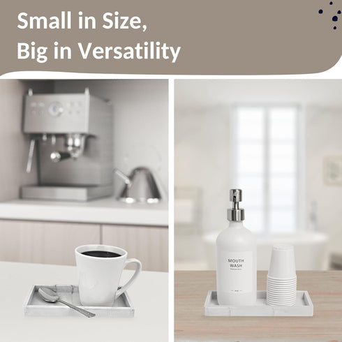 Small 7.7" Silicone Countertop Tray - Kitchen Sink Tray for Soap Bottles, Key Trinket Ring, Shatterproof Flexible Design