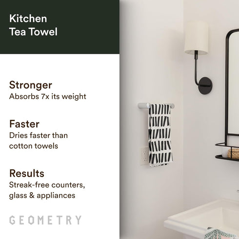 18" 30" 1 Pack GEOMETRY Kitchen Tea Towels - Quick Dry Microfiber Dish Towels for Kitchen All Lined Up, x