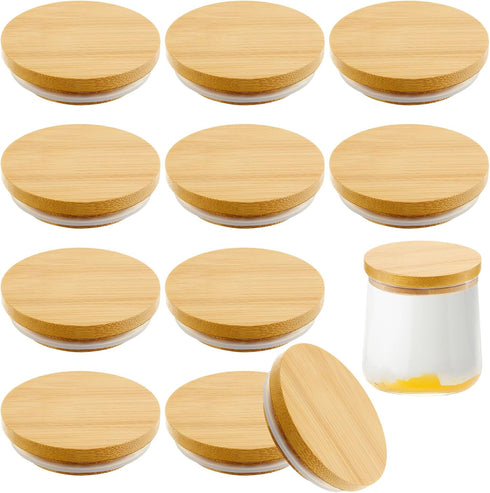 Sawysine 12 Pack Yogurt Jar Lids Set Compatible with Oui Yogurt Jars