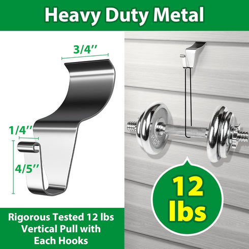Vinyl Siding Hooks, Heavy-Duty Stainless Steel Hangers, Low Profile Siding Clips for Hanging Wreaths (Silver, 10 Pack)